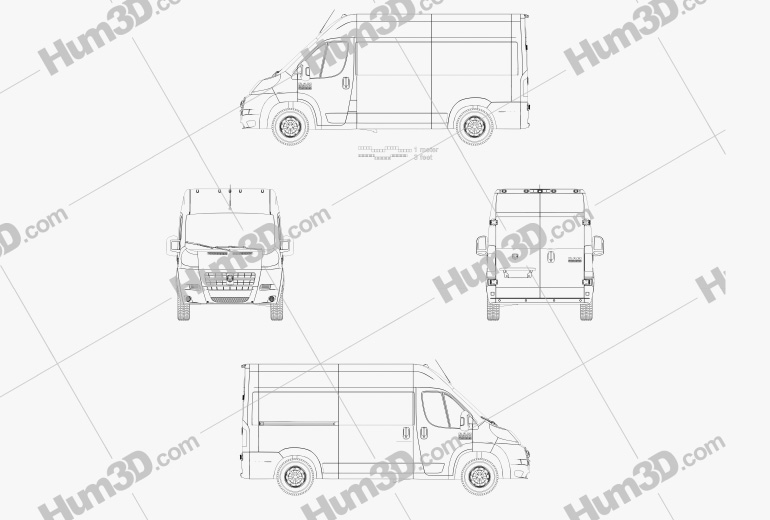 Dodge Ram ProMaster Cargo Van L2H2 2016 Blueprint