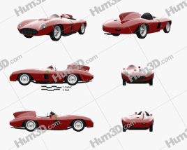 3D model of Ferrari 857 Sport Scaglietti Spider 1955 Blueprint Template