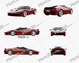 3D model of Ferrari J50 2016 Blueprint Template