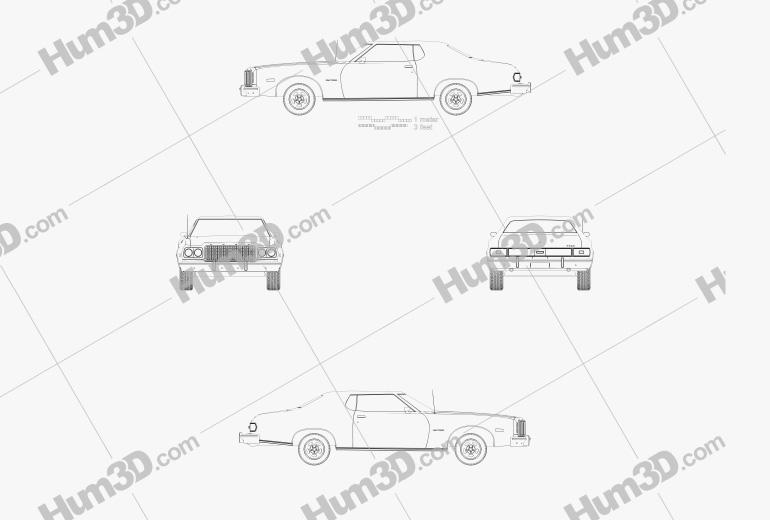 Ford Gran Torino hardtop 1974 Plan