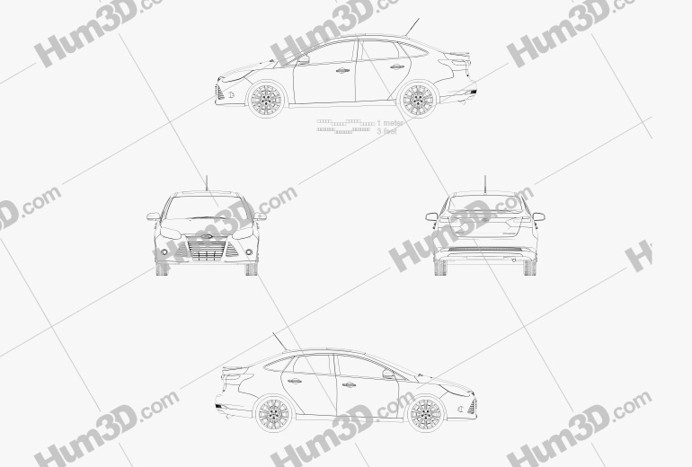 Ford Focus セダン Titanium 2012 設計図
