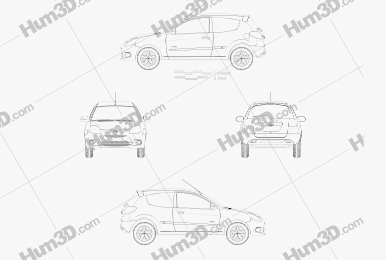 Ford Ka (Brazil) 2015 Blueprint