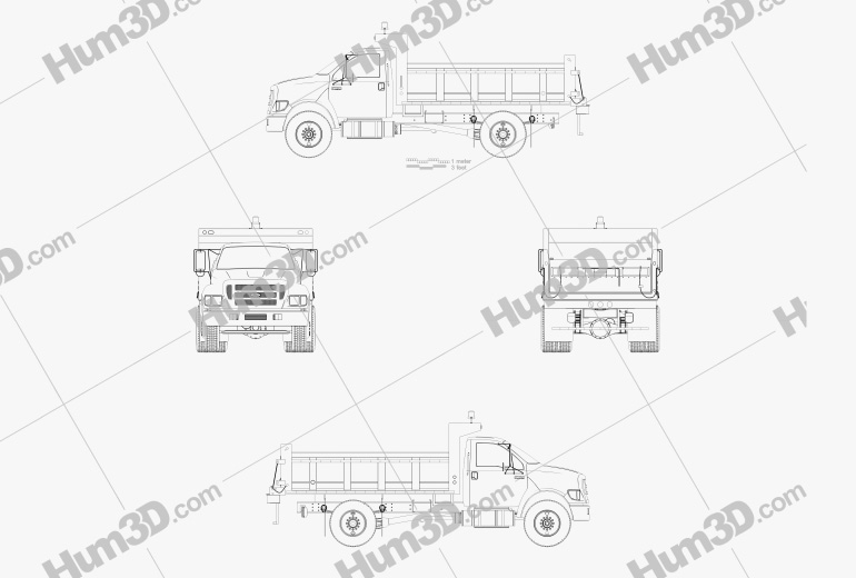 Ford F-650 / F-750 Dump Truck 2014 Blueprint