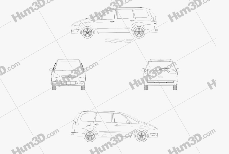 Ford Galaxy (Mk3) 2012 設計図