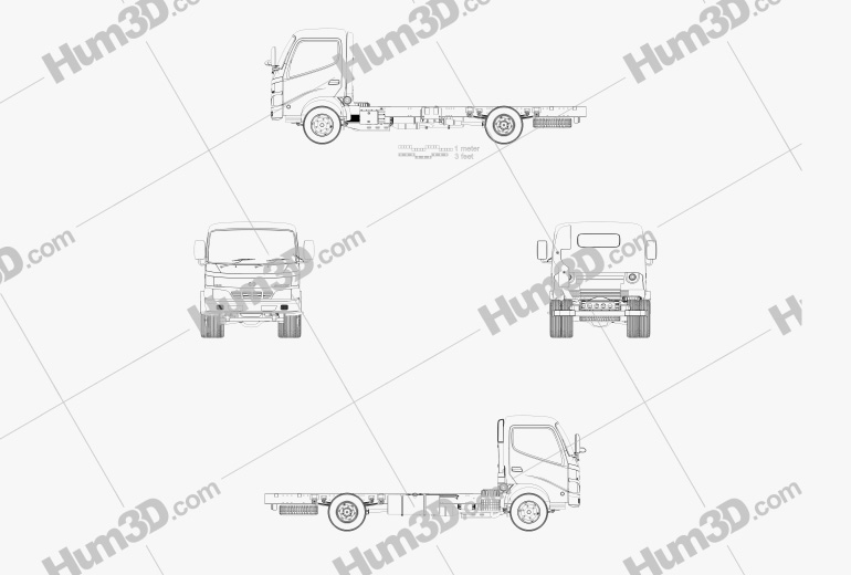 Hino Dutro Standard Cab Chassis 2011 Blueprint