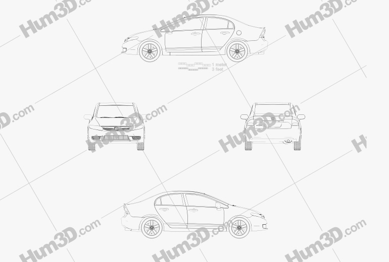 Honda Civic Sedan 2009 設計図