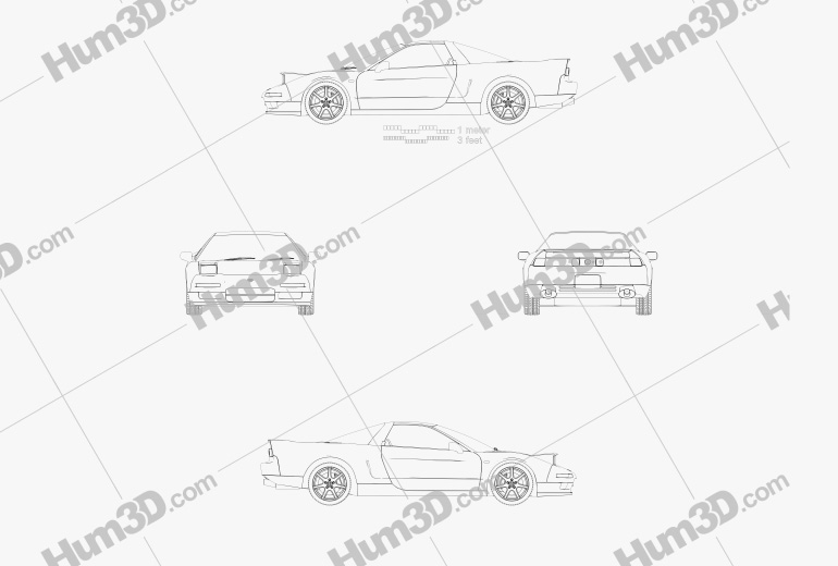 Honda NSX Type-R 1992 Blueprint