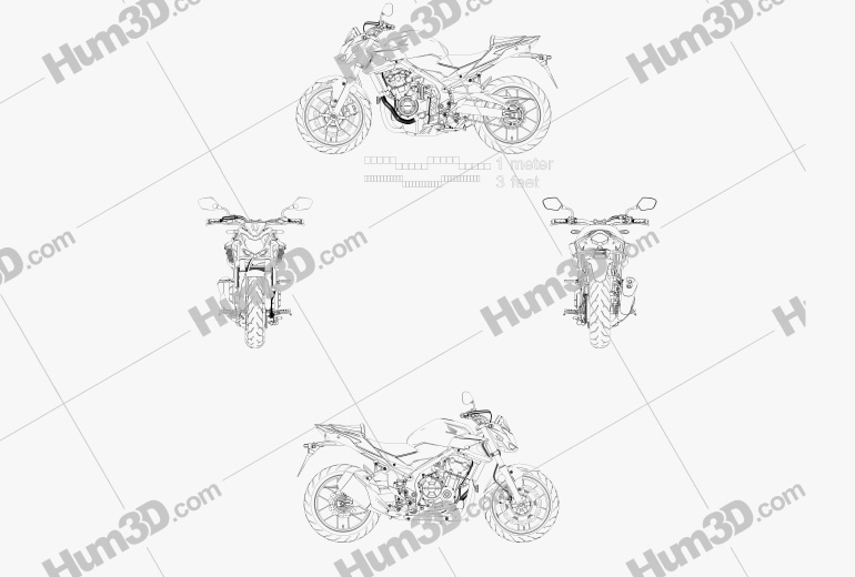 Honda CB500F 2019 設計図