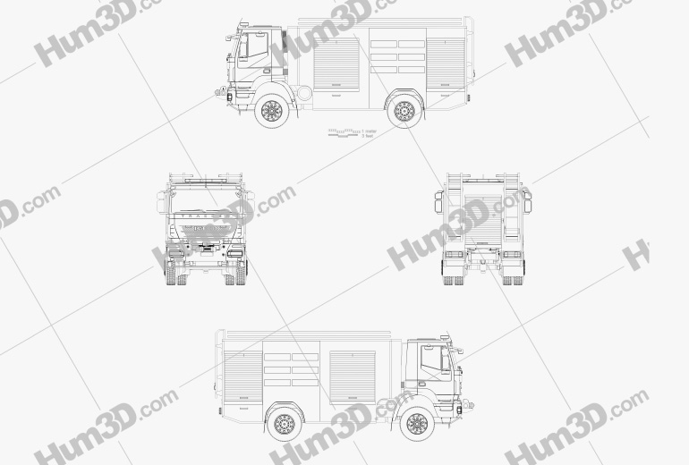 Iveco Trakker Fire Truck 2012 Blueprint