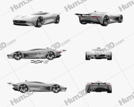 3D model of Jaguar Vision Gran Turismo coupe 2020 Blueprint Template