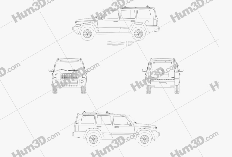 Jeep Commander (XK) Limited 2010 Blueprint