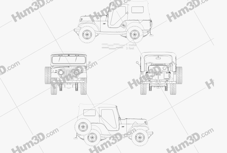 Jeep CJ-5 1954 Blueprint