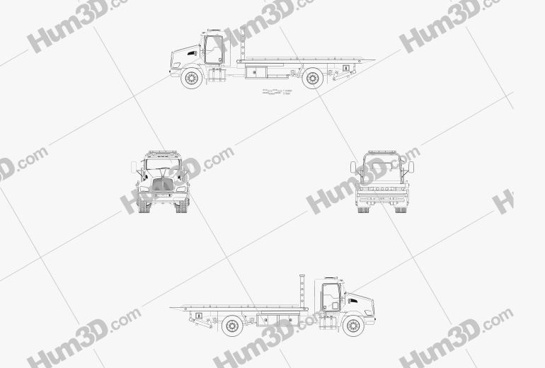 Kenworth T370 Tow Truck 2016 Blueprint