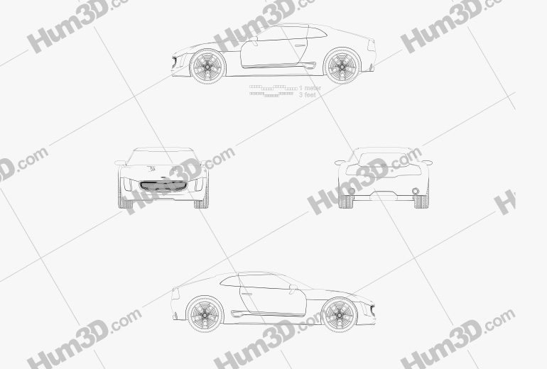 Kia GT4 Stinger 2014 테크니컬 드로잉