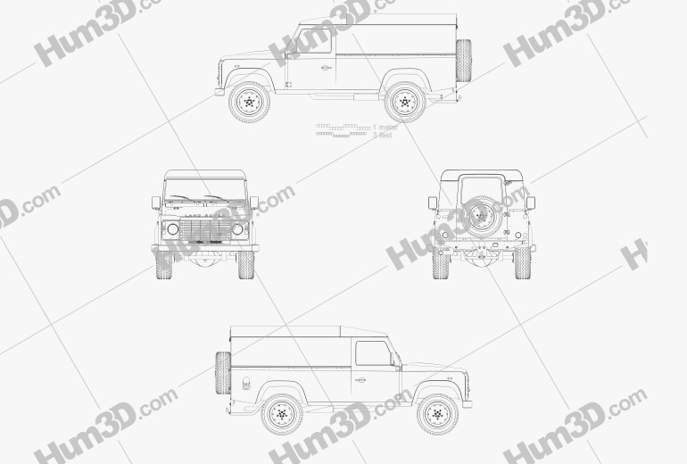 Land Rover Defender 110 hardtop 2014 Blueprint