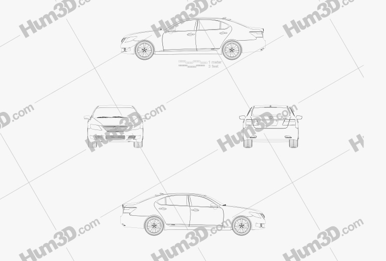 Lexus LS (XF40) 600h 2014 Blueprint