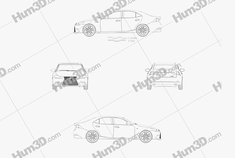 Lexus IS F Sport (XE30) 2013 設計図