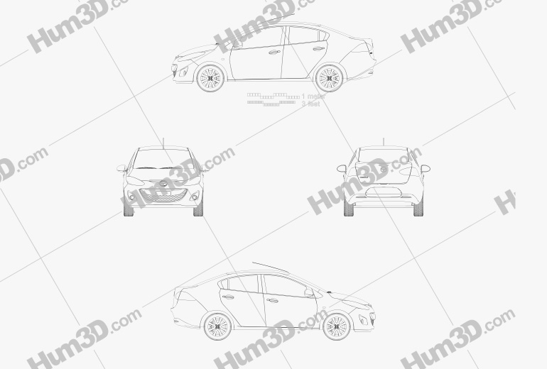 Mazda 2 sedan 2014 Blueprint