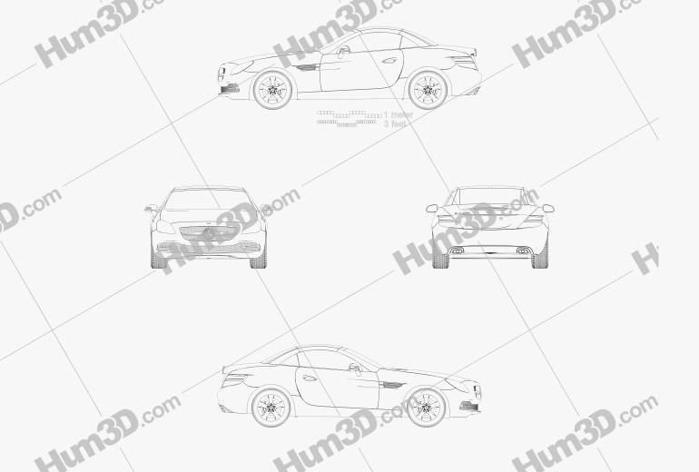 Mercedes-Benz SLKクラス (R172) 2012 設計図