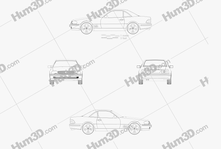Mercedes-Benz SL-class (R129) 2002 Blueprint