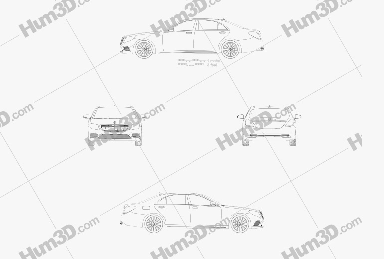 Mercedes-Benz Sクラス (W222) 2014 設計図