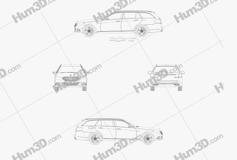 Mercedes-Benz E-class estate (S212) 2016 Blueprint