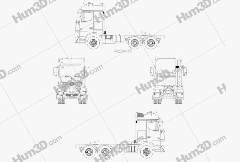 Mercedes-Benz Arocs Camion Tracteur 2013 Plan