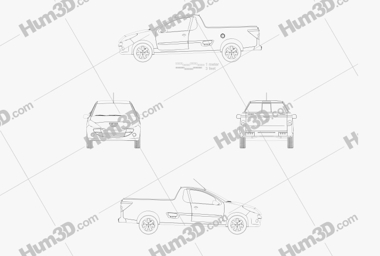 Peugeot Hoggar 2014 Blueprint - 3DModels