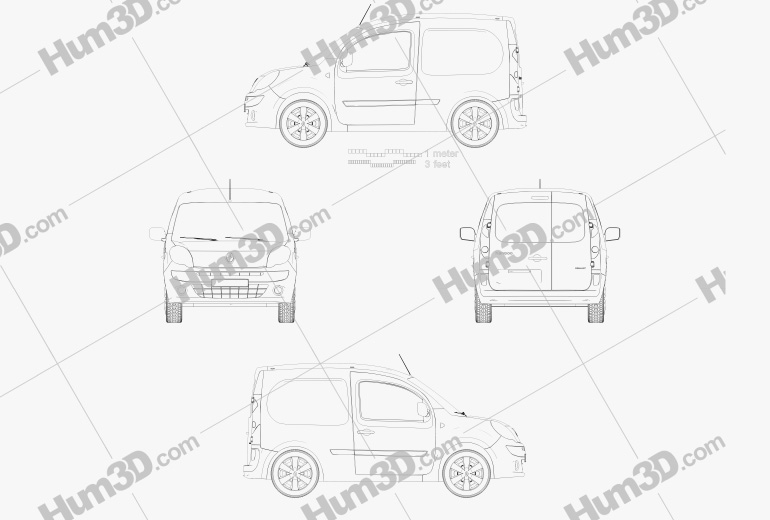 Renault Kangoo Compact 2011 設計図