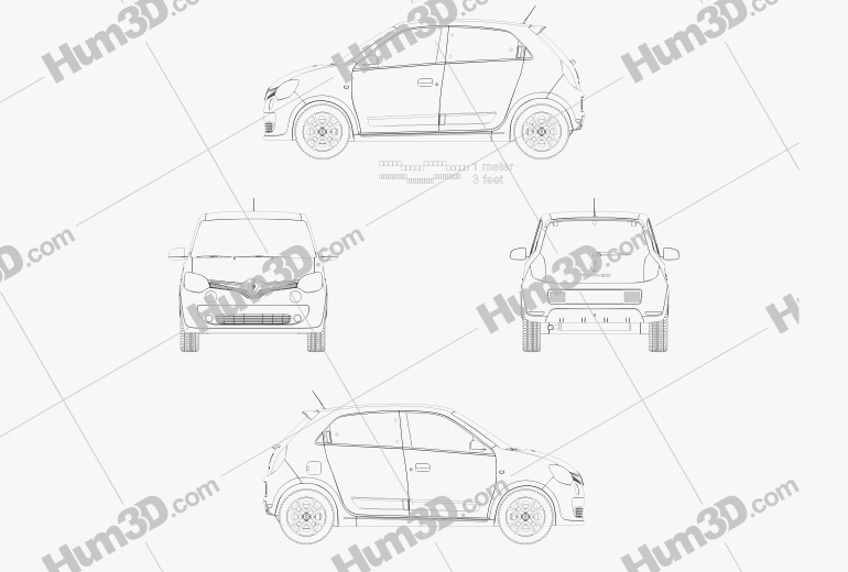 Renault Twingo 2014 Disegno Tecnico