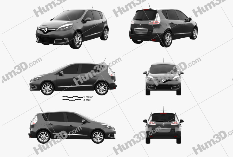 Renault Scenic blueprints Download in PNG 