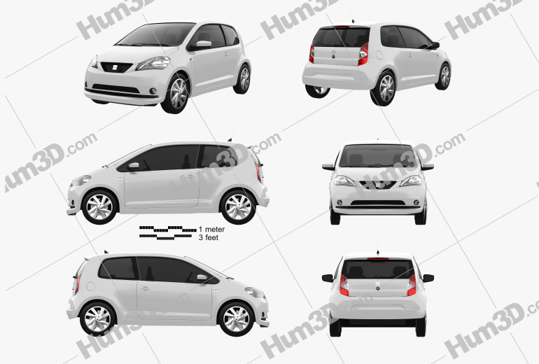 SEAT Mii Electric vector drawing