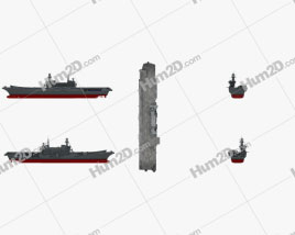 3D model of Cavour aircraft carrier Blueprint Template