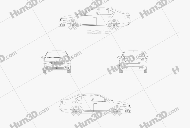 Skoda Octavia RS 2016 Blueprint