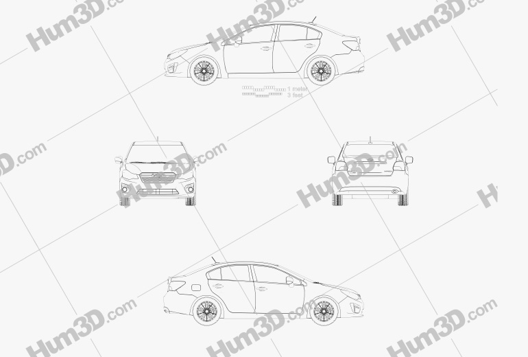 Subaru Impreza 2012 Disegno Tecnico