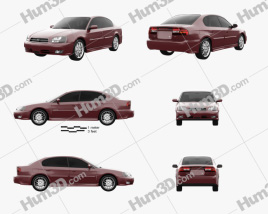 3D model of Subaru Legacy 2003 Blueprint Template