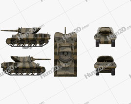 3D model of M10 Wolverine Tank Destroyer Blueprint Template