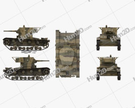 3D model of T-26 Blueprint Template