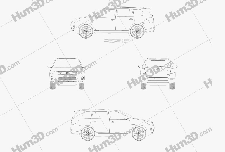 Toyota Highlander (Kluger) ハイブリッ 2011 設計図