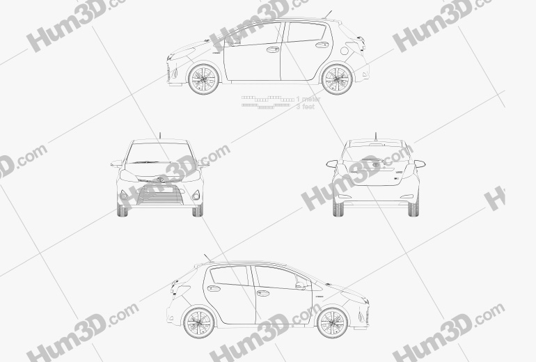Toyota Yaris (Vitz) hybride 2013 Plan