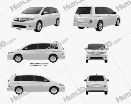 3D model of Toyota Isis 2015 Blueprint Template