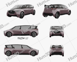 3D model of Toyota Fine-Comfort Ride 2018 Blueprint Template