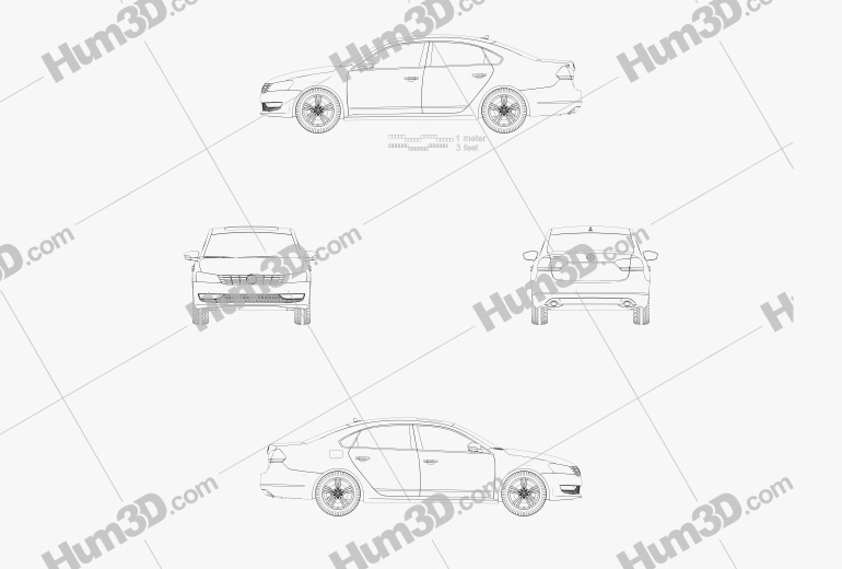 Volkswagen Passat US 2012 設計図