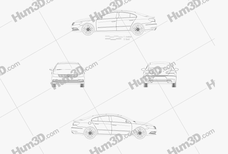 Volkswagen Passat CC 2013 設計図