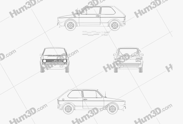 Volkswagen Golf GTI 1975 Blueprint