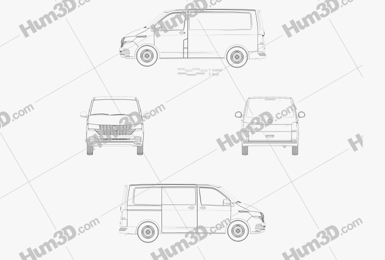 Templates - Cars - Volkswagen - Volkswagen Transporter T5 Panel