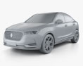 Borgward BX6 TS 2018 3D-Modell clay render