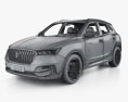 Borgward BX5 with HQ interior 2019 3d model wire render