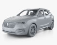 Borgward BX5 mit Innenraum 2019 3D-Modell clay render