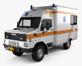 3D model of Bremach GR Ambulance Truck 1983